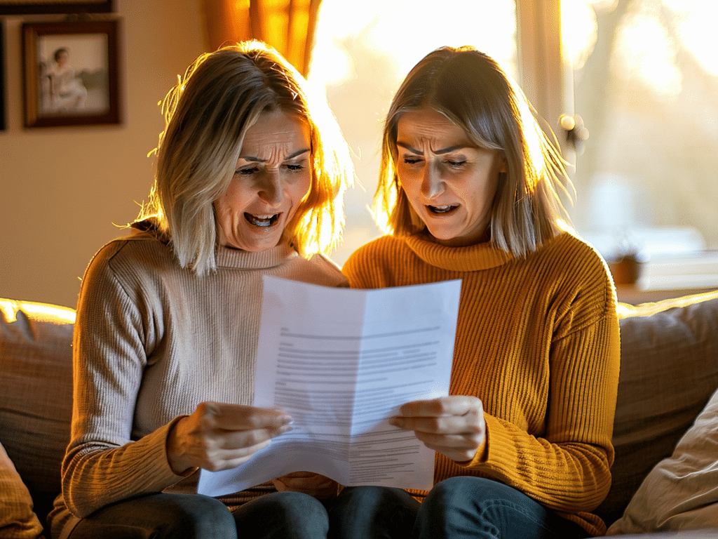 deux sœurs découvrent un complément de pension inattendu laissé par leur père décédé, une surprise émouvante qui améliore leur retraite.